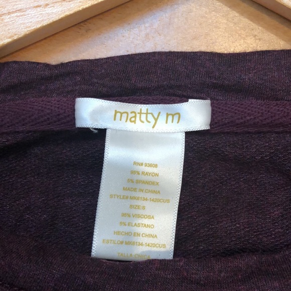 Mattie M eggplant colored sweater with side zip details S EUC - Picture 2 of 4